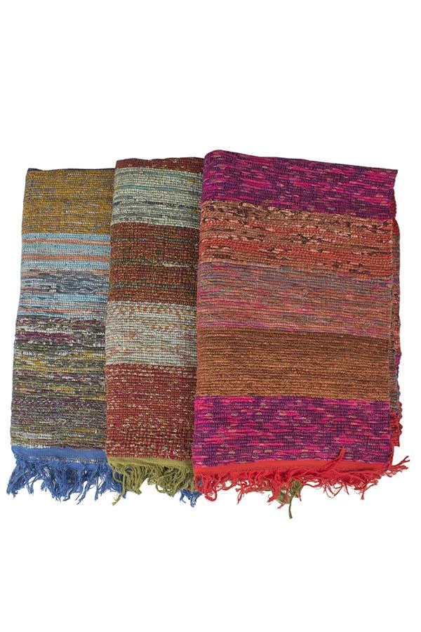 Lakhays Handwoven Recycled Sari Runner Yoga Mat Rugs 2 Lakhays Handwoven Recycled Sari Runner Yoga Mat Rugs