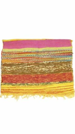 Lakhays Handwoven Recycled Sari Runner Yoga Mat Rugs 16 Lakhays Handwoven Recycled Sari Runner Yoga Mat Rugs