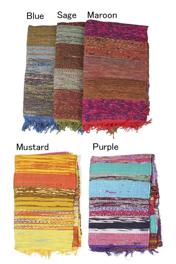 Lakhays Handwoven Recycled Sari Runner Yoga Mat Rugs 1 Lakhays Handwoven Recycled Sari Runner Yoga Mat Rugs