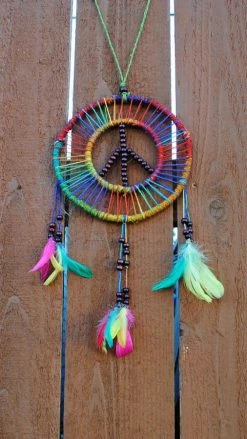 Lakhays Rainbow Peace And Love Dreamcatcher