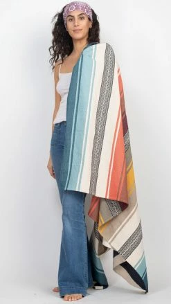 Lakhays New Arrivals Serape Stripe Beach Blanket
