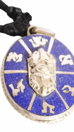 Lakhays Gifts Tibetan Prayer Dorje Pendant Necklace With Lapis