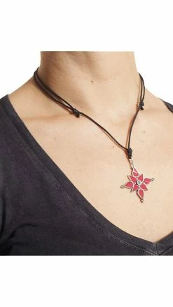 Lakhays Gifts Bird's Eye View Coral Lotus Pendant