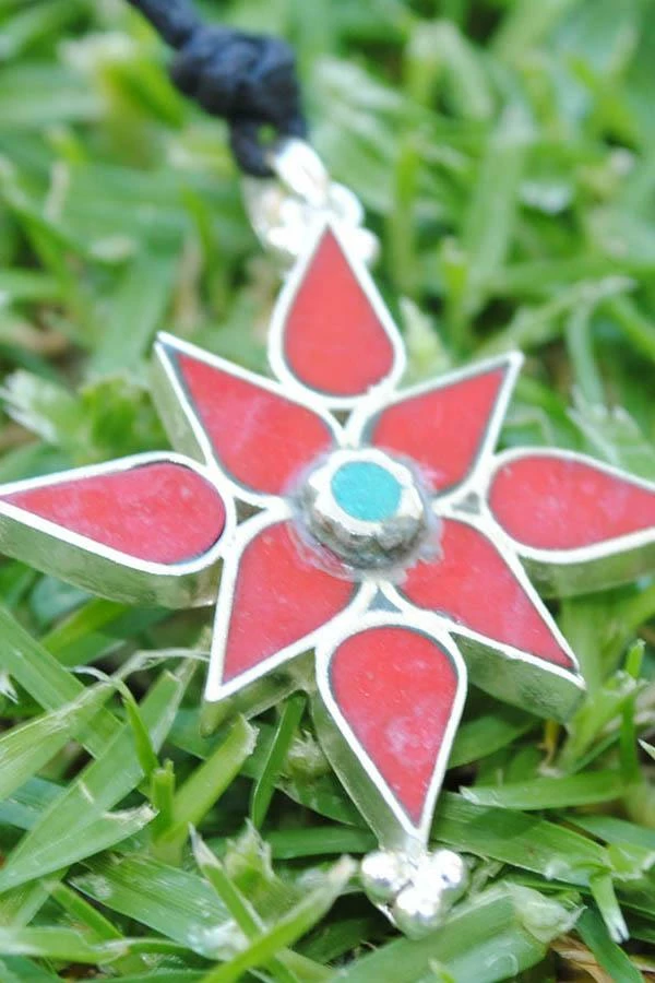 Lakhays Gifts Bird's Eye View Coral Lotus Pendant 1 Lakhays Gifts Bird's Eye View Coral Lotus Pendant