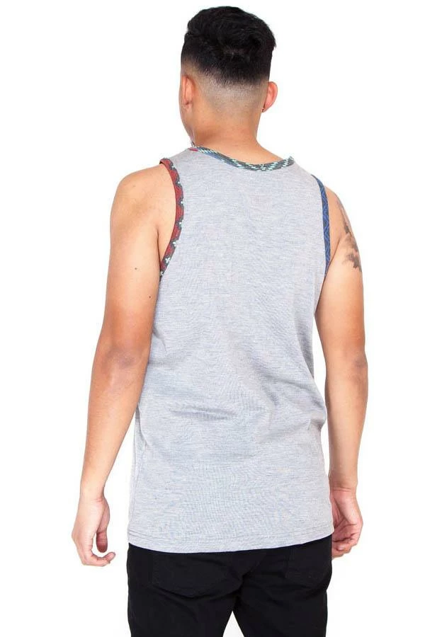 Lakhays Men's Grey Sleeveless Om Muscle Yoga Beach Top W/Pocket Tank Tops 4 Lakhays Men's Grey Sleeveless Om Muscle Yoga Beach Top W/Pocket Tank Tops
