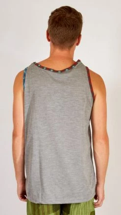 Lakhays Men's Grey Sleeveless Ganeshia Muscle Yoga Beach Top W/Pocket 7 Lakhays Men's Grey Sleeveless Ganeshia Muscle Yoga Beach Top W/Pocket