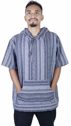 Lakhays Short-Sleeved Hitchhiker Boho Hoodie Hoodies