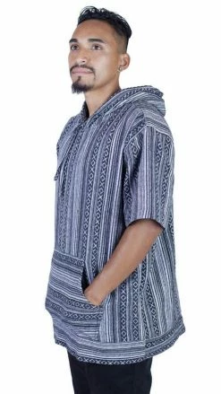 Lakhays Short-Sleeved Hitchhiker Boho Hoodie Hoodies