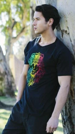 Lakhays T-Shirt Men's Rasta Lion Reggae Cotton Tee Shirt