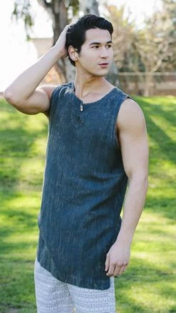 Lakhays Tank Tops Beach Basics Acid Wash Tank