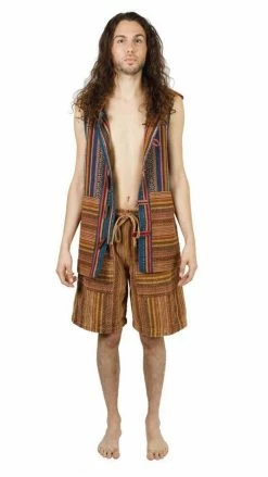 Lakhays Hoodies Hitchhiker Hippie Gheri Hooded Vest