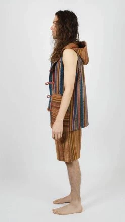 Lakhays Hoodies Hitchhiker Hippie Gheri Hooded Vest