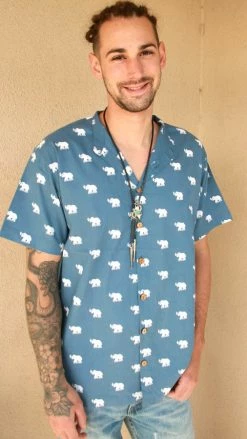Lakhays Elephant Summer Button Down