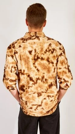 Lakhays Splatter Tie Dye Cotton Long Sleeve Shirt Shirts