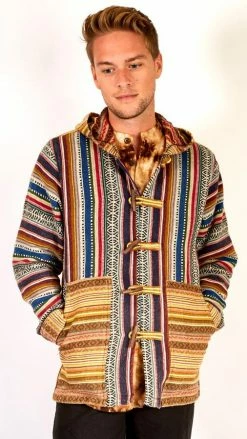 Lakhays New Arrivals Stonewash Rustic Stripe Button Front Hoodie