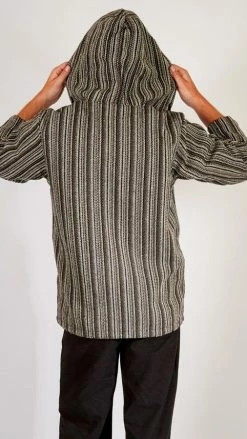 Lakhays Hoodies Soft-washed Striped Cotton Zip Hoodie