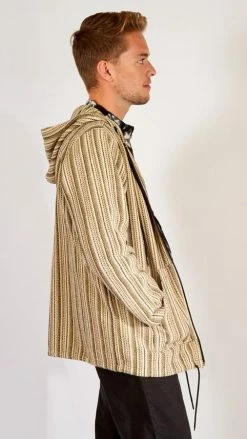 Lakhays Hoodies Soft-washed Striped Cotton Zip Hoodie