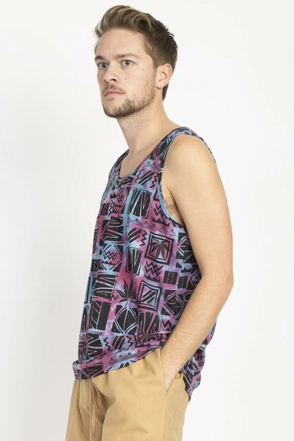 Lakhays 90's Print Tie-dye Mens' Tank Top 4 Lakhays 90's Print Tie-dye Mens' Tank Top