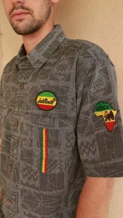 Lakhays 90's Print Rasta Short Sleeve Shirt