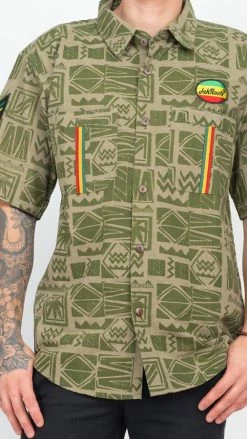 Lakhays 90's Print Rasta Short Sleeve Shirt