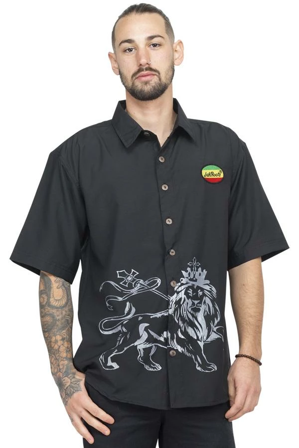 Lakhays New Arrivals Lion Of Judah Men's Rasta Shirt 1 Lakhays New Arrivals Lion Of Judah Men's Rasta Shirt