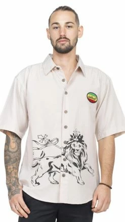 Lakhays New Arrivals Lion Of Judah Men's Rasta Shirt