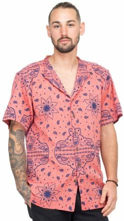 Lakhays Bandana Print Camp Shirt