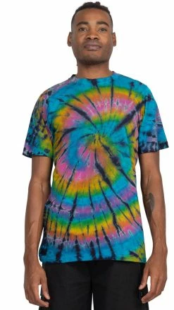 Lakhays New Arrivals Unisex Rainbow Arc Tie-dye T-Shirt