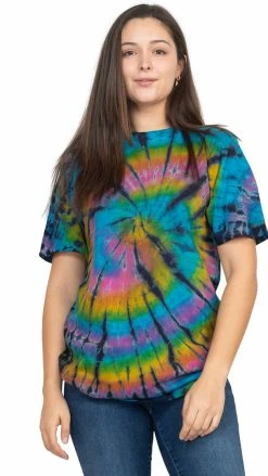 Lakhays New Arrivals Unisex Rainbow Arc Tie-dye T-Shirt