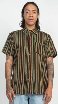 Lakhays Rasta Striped Btn Down Shirt Shirts