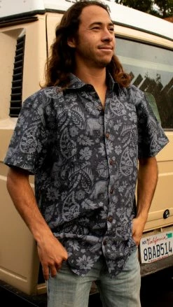 Lakhays Shirts Paisley Elephant Button Down Shirt