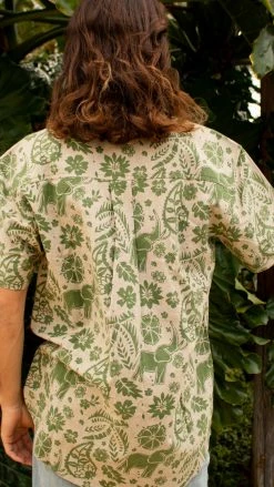 Lakhays Shirts Paisley Elephant Button Down Shirt