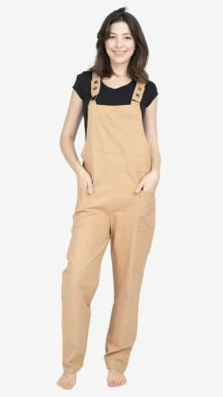 Lakhays Unisex Mother Flower Hemp Cotton Overalls Pants