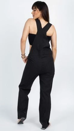 Lakhays Unisex Mother Flower Hemp Cotton Overalls Pants