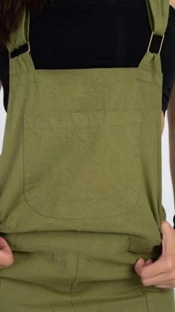 Lakhays Unisex Mother Flower Hemp Cotton Overalls Pants