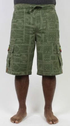 Lakhays 90's Print Rasta Cargo Shorts New Arrivals