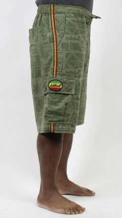 Lakhays 90's Print Rasta Cargo Shorts New Arrivals