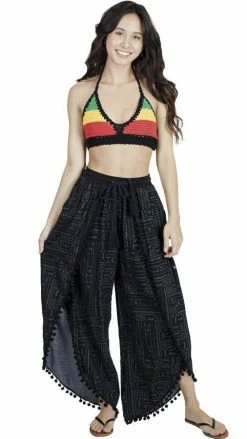 Lakhays Boho Bali High-Slit Palazzo Pants