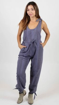 Lakhays New Arrivals Women's Zenventurous Stripey Boho Cotton Overalls Jumpsuit