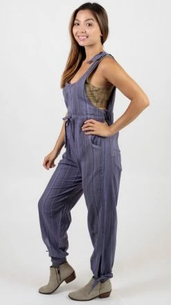 Lakhays New Arrivals Women's Zenventurous Stripey Boho Cotton Overalls Jumpsuit