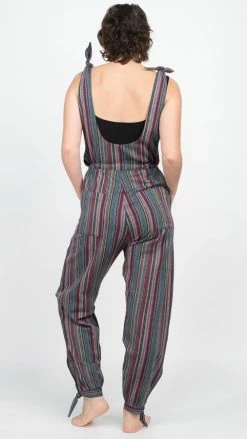 Lakhays New Arrivals Women's Zenventurous Stripey Boho Cotton Overalls Jumpsuit