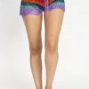 Lakhays Crocheted Stripe Beach Shorts