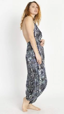 Lakhays Forest Batik Halter Jumpsuit