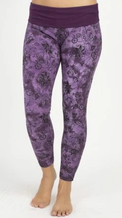 Lakhays Pants Organic Cotton Tie-Dye Flower Print Legging