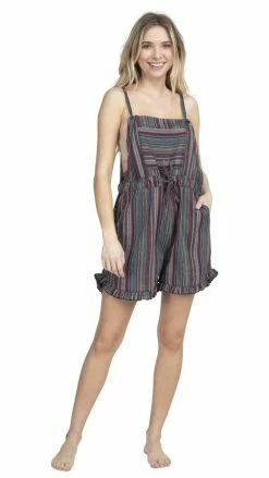 Lakhays Ruffle Stripe Shortalls New Arrivals