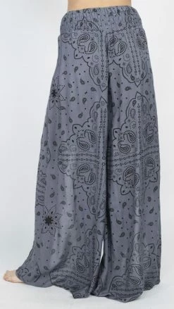 Lakhays New Arrivals Bandana Print Faux Warp Pants