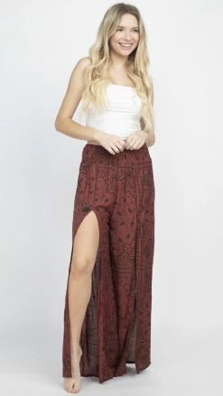 Lakhays New Arrivals Bandana Print Faux Warp Pants