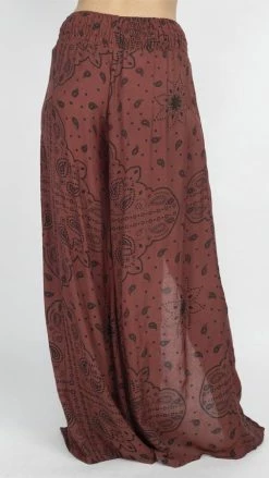 Lakhays New Arrivals Bandana Print Faux Warp Pants