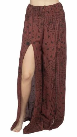 Lakhays New Arrivals Bandana Print Faux Warp Pants