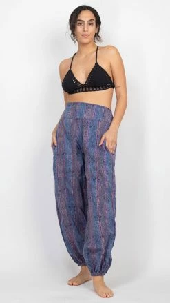 Lakhays Stripe Print Tapered Pants New Arrivals